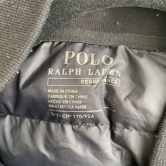 Polo Ralph Lauren Performance Jacket Men Small Black Full Zip White Duck Down - Picture 2 of 13